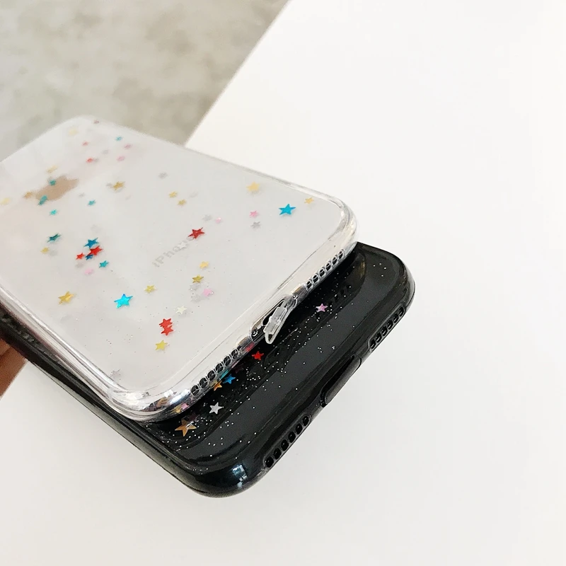 HOTR цветной Блеск Bling Star чехол для телефона iPhone X Xs XR XS MAX iphone 6S 6 7 8 Plus задняя крышка