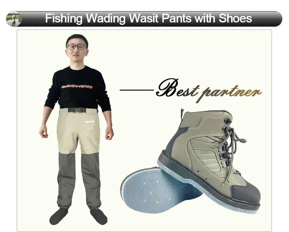 Waders/Обувь для рыбалки с напылением на ногтях; войлочная Подошва и пояс для брюк; одежда; водонепроницаемый охотничий костюм; болотные ботинки для верховой езды; протекающая вода