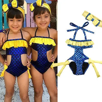 2017 милый детский купальник-бикини для малышей купальный костюм с оборками