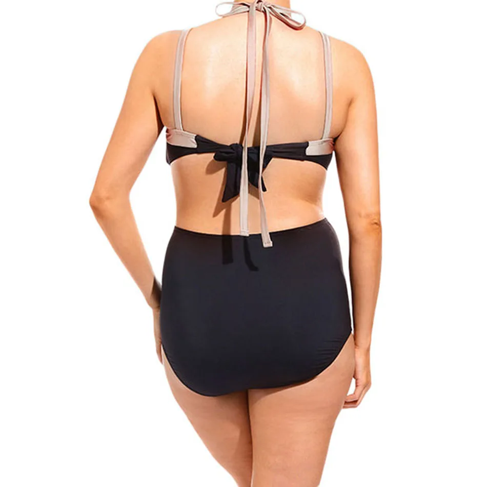 Новое прибытие плюс размер черный бронза извилистые bikinis мягкие формованные