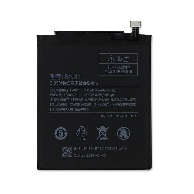 

Оригинальный аккумулятор BN41, 4000 мАч, для Xiaomi Redmi Note 4 MTK Helio X20 / Note 4X Pro MTK Helio X20, 2019