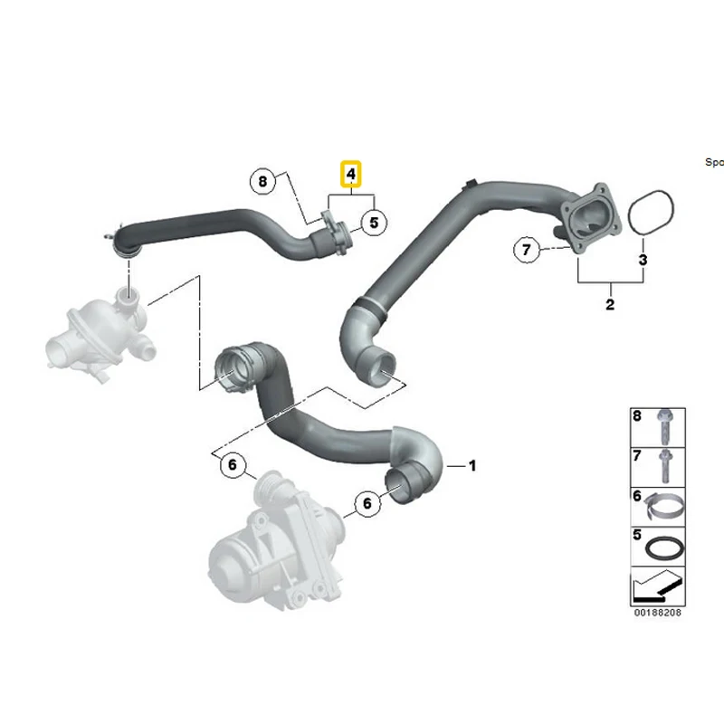 Шланг радиатора шланг водяной трубы для BMW F07 F10 F11 F01 F02 11537580969 N54 N55|Шланги и зажимы| |