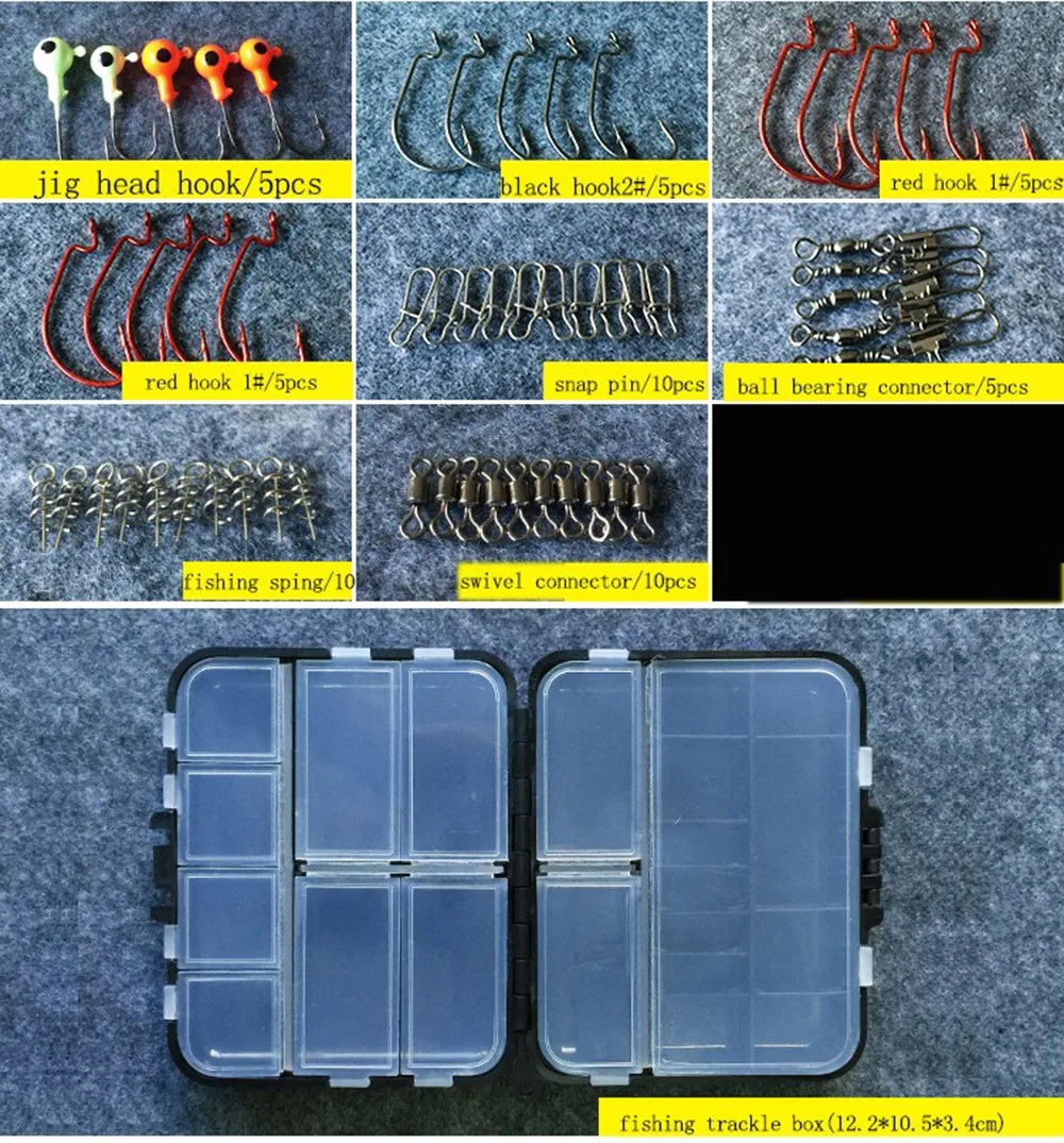 

128Pcs/set Pesca Lure Fishing Accessories Tackle Box with Fishhooks Fishing Lure Wire Connector Beads Ring Fishing Set