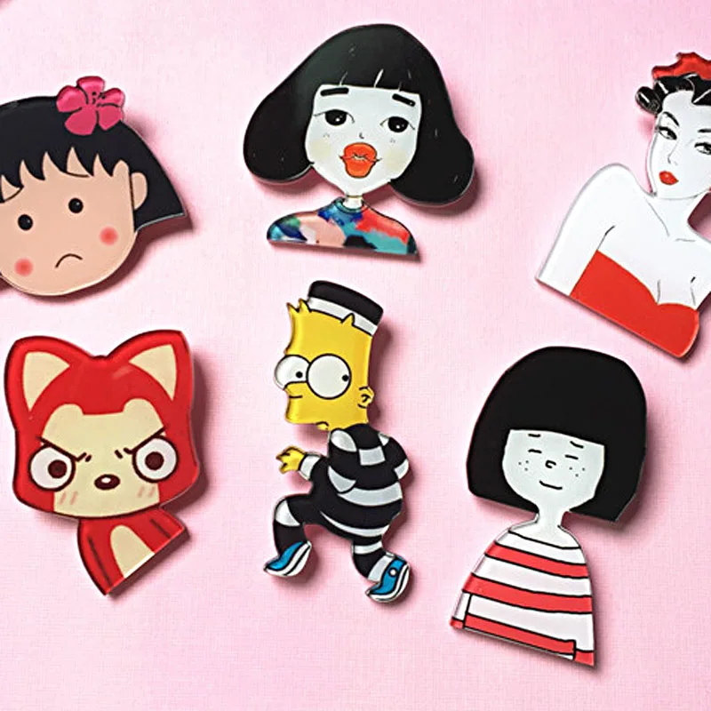 1 предмет Harajuku Стиль акрил Булавки знак для иконы мультфильмов Костюмы и Рюкзак