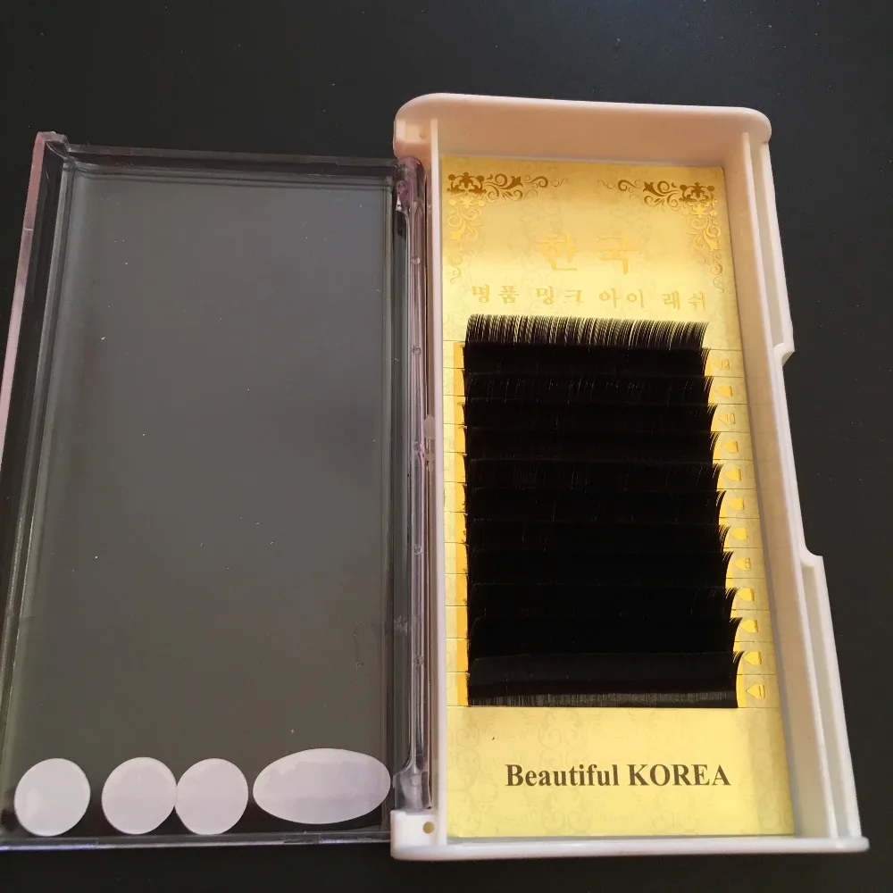 Ресницы для наращивания смешанного размера в виде плоского эллипса B матовая