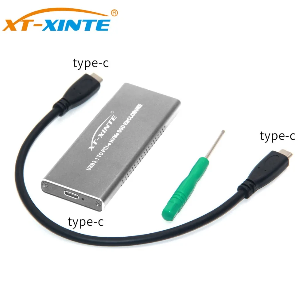 

Aluminum Alloy M.2 SSD External Enclosure USB3.1 to PCIE for NVME for NGFF 10Gbps Heatsink Hard Disk Drive Case w Type C Cable