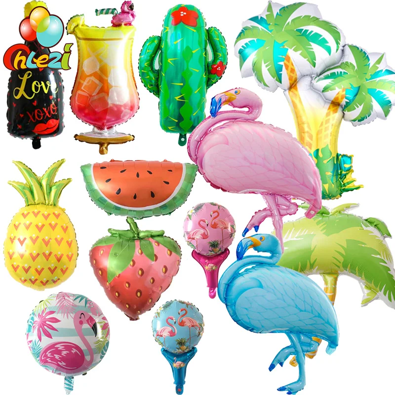 

1pcs Birthday Balloons Flamingo Pineapple Beer cup Foil Balloon Kids Adult Party Hawaii Beach Party Decoration Helium Air Globos
