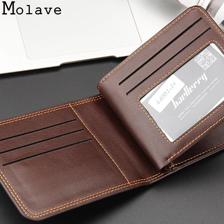 MOLAVE кошелек, модный мужской держатель для ID карты, кошелек на молнии, сумочка, клатч, кожа, маленький, ультра-тонкий, Wallt mar14