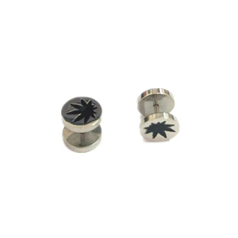 Stainless Steel Skeleton Ear Stud Piercing Earring For Men Leaf |