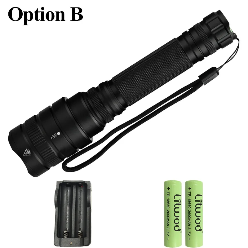 Option B Litwod Z35 1515 Новое поступление яркий CREE XHP70.2 Мощный светодиодный тактический фонарь с зумом 40000lm 2*18650 Аккумулятор для верховой езды - Испускаемый цвет: Option B