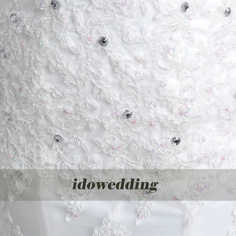 High Quality Sales Promotion Half Sleeves Tulle Lace-up Crystal Lace Mermaid Bridal Wedding Dresses Bride Gowns | Свадьбы и