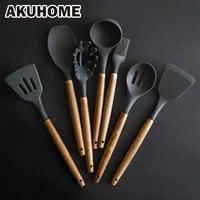8 pcsset silicone kitchen cooking tools spatula heat resistant soup spoon non stick special shovel