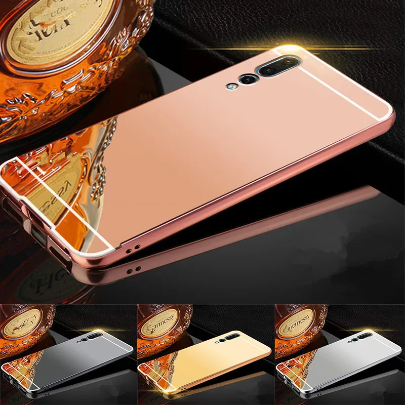 For Huawei P20 Lite Case Luxury Gold Mirror Protective Back Cover Phone p20 Pro p 20 Coque |