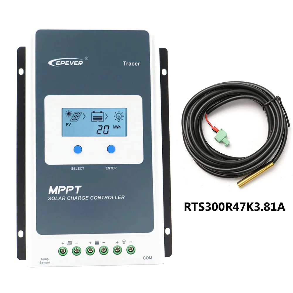Tracer 4210AN EPsloar 40A со слежением за максимальной точкой мощности, Солнечный Контроллер заряда 12V 24V ЖК-дисплей дисплей регуляторы 4210A Tracer4210A - Цвет: 4210AN with RTS
