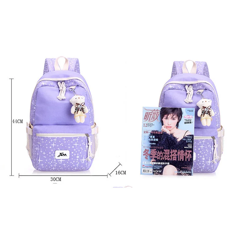 ZIRANYU 3 шт./компл. женские холщовые школьные рюкзаки школьная сумка для колледжа