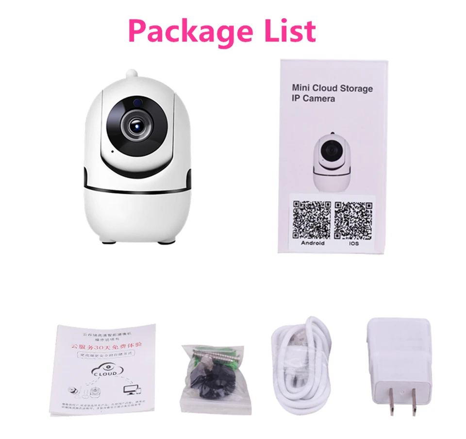 Мини камера YCC365 с автоматическим отслеживанием движения 1 МП HD 720P Wi Fi IP