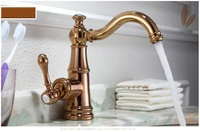 luxury rose gold solid brass copper unique style basin faucet european hot and cold water basin tap m4459