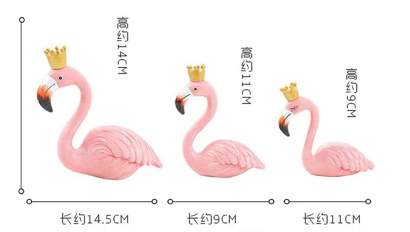 Смола Розовый фламинго Король Королева статуэтки украшения для влюбленных свадьба Валентина Аксессуары для вечеринки по случаю Дня рождения Домашний декор рабочего стола