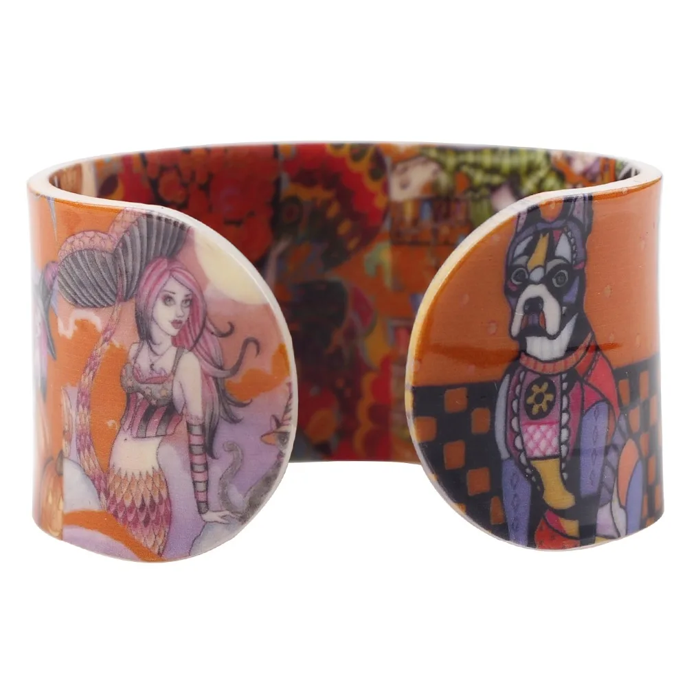 Bonsny акриловые милые красочные шаблон браслет новости 2017 модные ювелирные