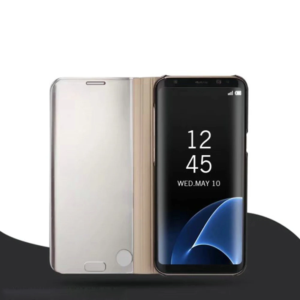 Зеркальный чехол для Samsung Galaxy J7 Pro 2017 версия ЕС J730 прозрачные флип-чехлы с