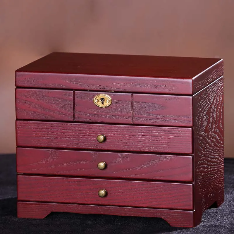 

Wood Jewelry Box Storage Display Box Jewelry Lagre Gift Box Packaging Casket Marriage Holiday Gift Makeup Organizer Box