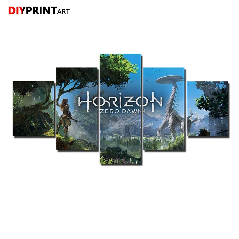 Horizon Zero постер с тематикой рассвета 5 панелей холст картина настенные украшения