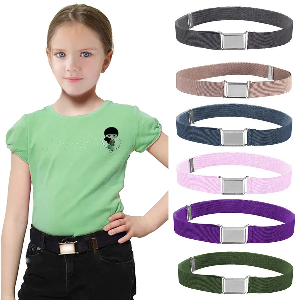 Детский Регулируемый эластичный ремень для малышей стрейчевый монохромный