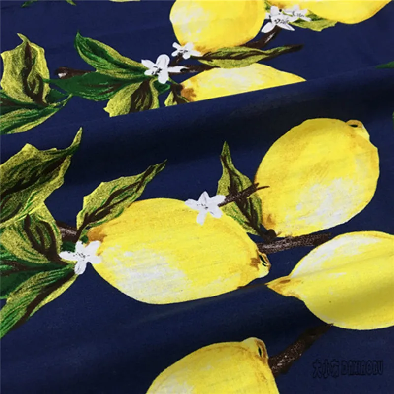 50x150 см Хлопок Поплин Ткань DIY модный принт желтый лимон 720 1|cotton poplin fabric|cotton poplinfabric