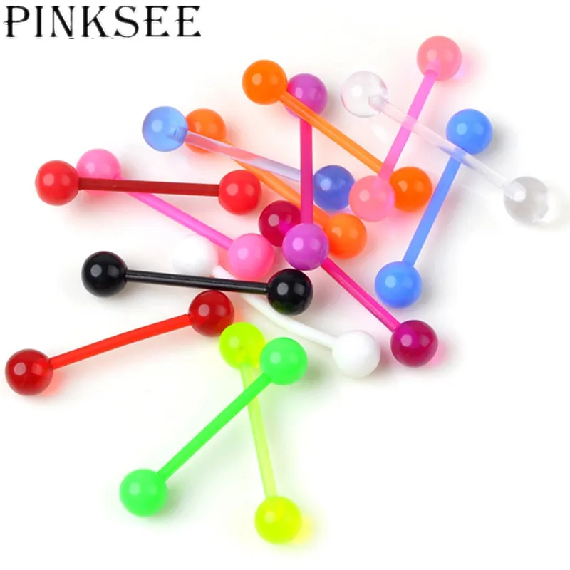 5 шт. разноцветные силиконовые шарики PINKSEE гибкая штанга-гвоздик зажим кольцо для
