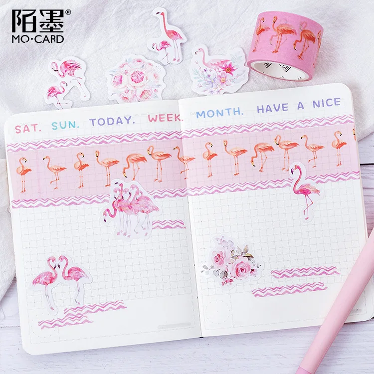 

45 Pcs/box Flamingos Mini Paper Stickers Diy Album Diary Scrapbooking Label Sticker Stationery Decoration