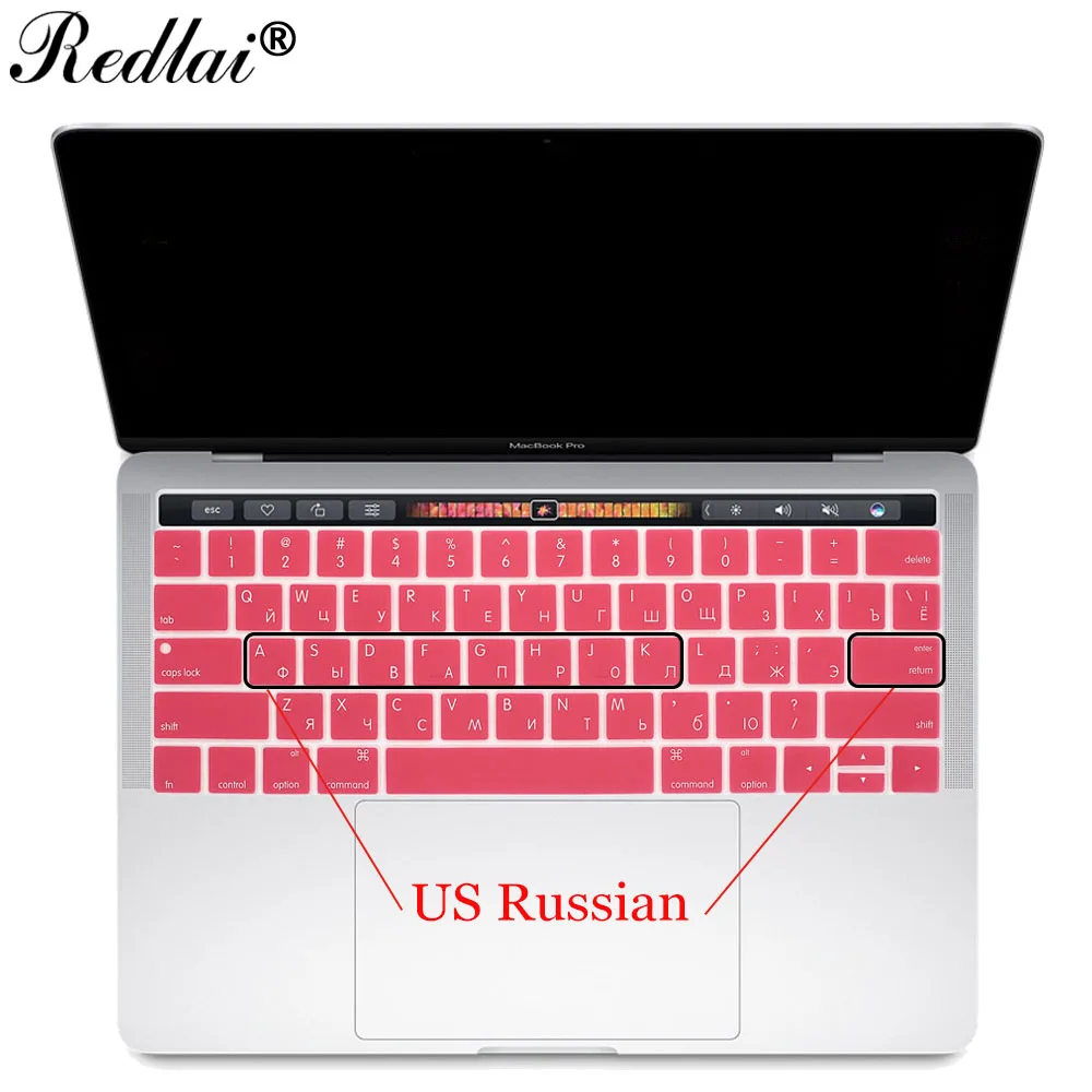 Прозрачный силиконовый чехол с русской и английской раскладкой для клавиатуры
