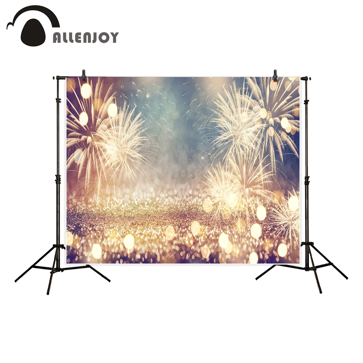 Allenjoy Фотофон Винтажный Золотой фейерверк боке новогодний фон фотостудия новый