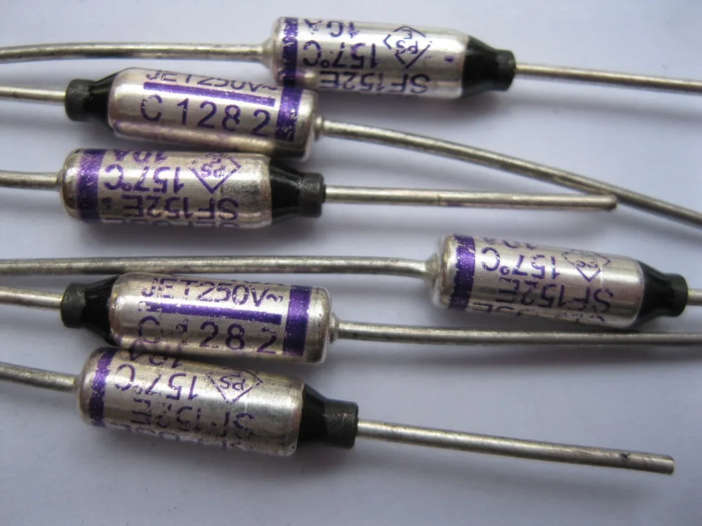 Термопредохранитель 157C 10 А 250 В 200 шт. в партии|microtemp thermal fuse|thermal fuse10a 250v |