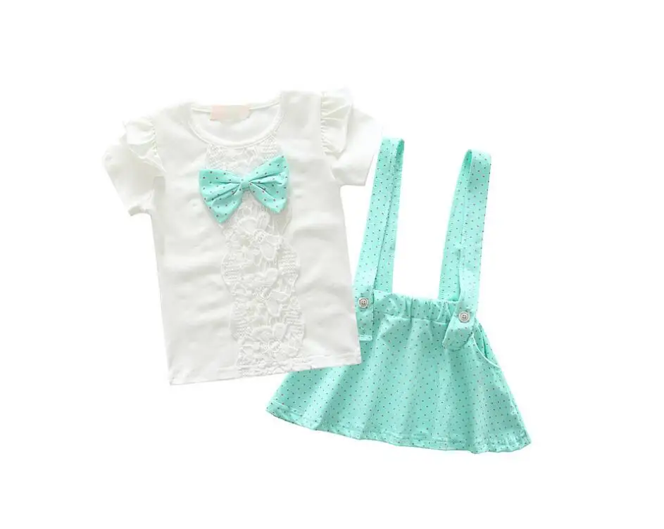 Коллекция 2019 года летние комплекты одежды для маленьких девочек костюм с платьем