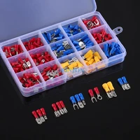DHL 100Set 280pcs/set Assorted Crimp Spade Terminal Insulated Electrical Wire Cable Connector Kit Set Male Female (Size: 1)
