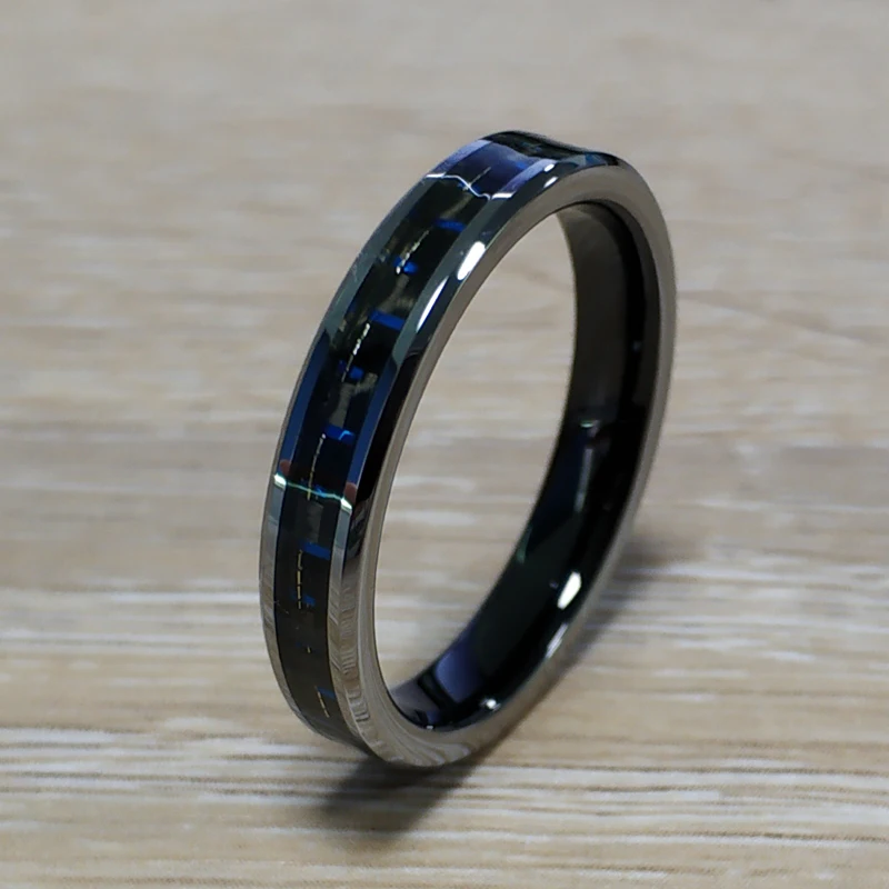 Кольца из карбида вольфрама с черным внутренним покрытием углеродного волокна