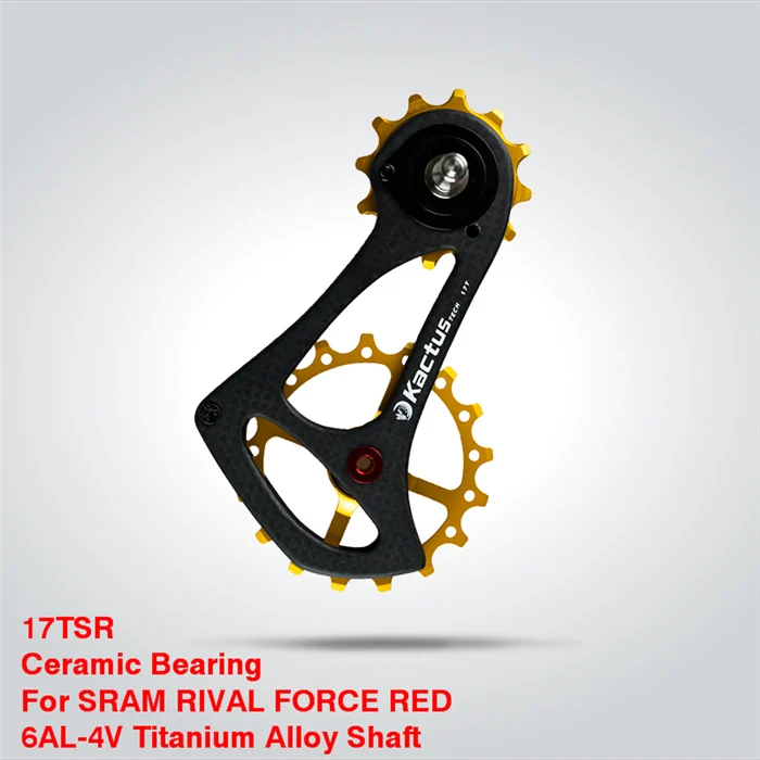 Ceramic Bearing 17TSR углеродного волокна задний переключатель передач велосипедный опорное колесо комплект 12/17 T Керамика подшипник велосипед приводной ремённой шкив спереди и сзади тормозного диска для SRAM RIVAL силы - Цвет: Ceramic Bearing