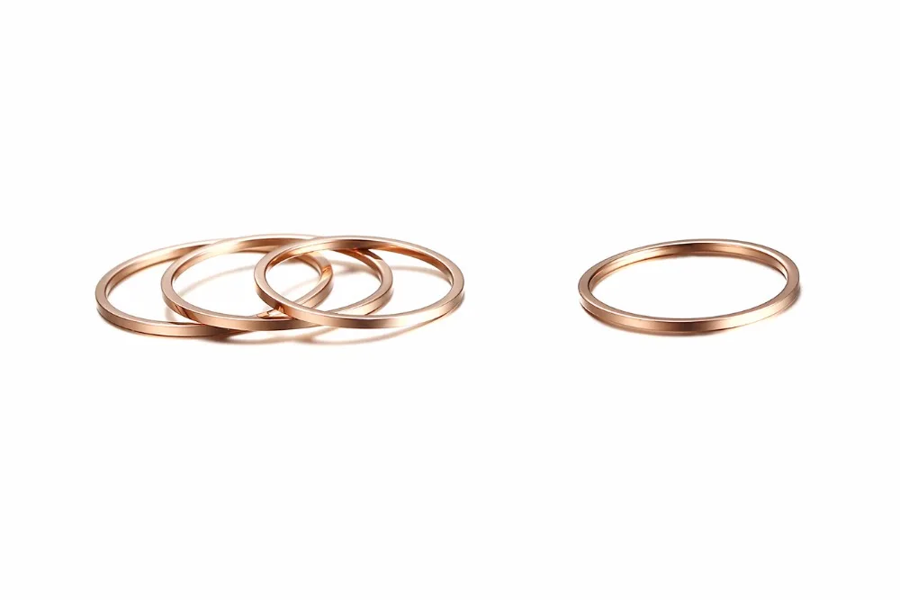 Женское кольцо из розового золота SIZZZ 4 комплекта размер 4/5/6/7|rose gold ring|gold ringring |