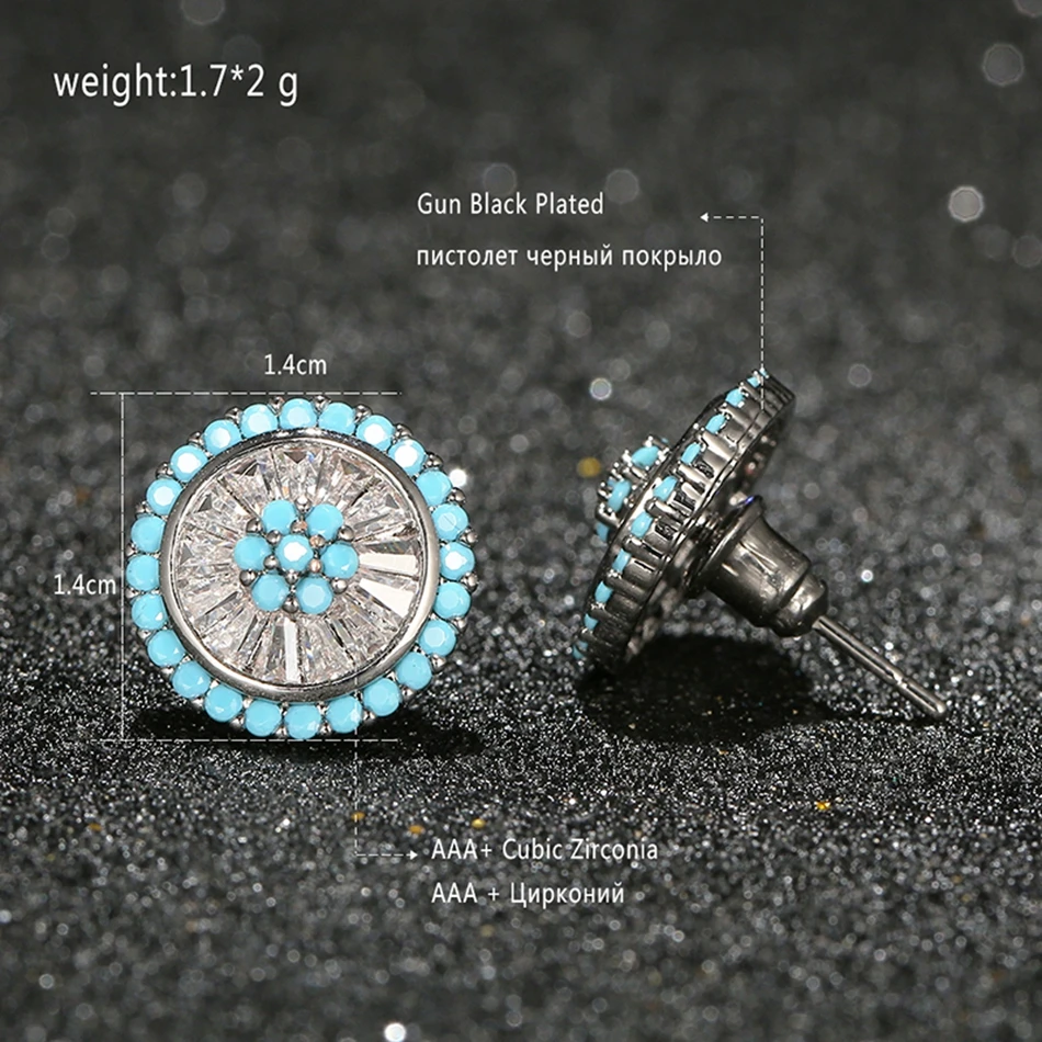 Серьги пусеты Mecresh женские геометрические круглые белого и золотого цвета