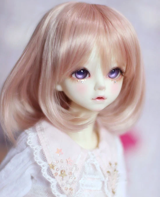 

BJD doll hair wigs suger brown High-temperature wire mid-length shouder wigs for 1/3 BJD DD SD doll super soft hair