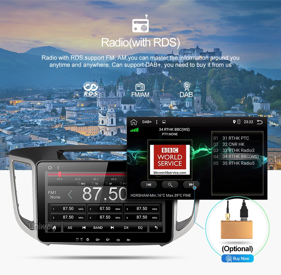 AIX251071 uniway 8 core android 8,1 автомобильный dvd для hyundai creta ix25 автомобильный Радио плеер gps навигации