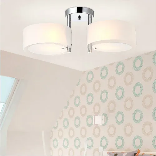Lustres Brief Home Deco, Круглый акриловый потолочный светильник для гостиной, современный светильник DIY для Спальни 3* E27, хромированная железная потолочная лампа