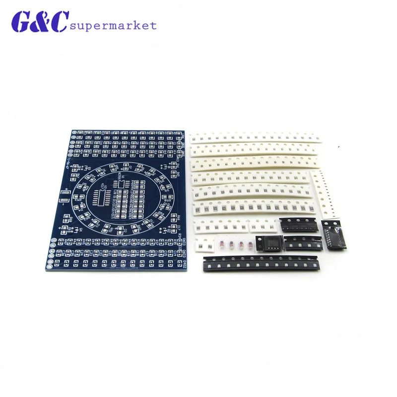 Вращающийся светодиодный CD4017 + NE555 SMD паяльная станция практики профессиональной