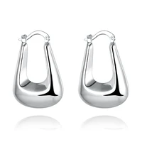 gorgeous woman lady fine jewelry 925 sterling silver special hoop earrings fashion party wedding engagement accessories