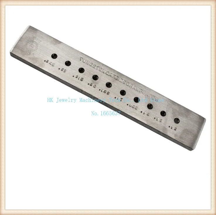 

Round wire drawing board pull template single row 10 hole board size 0.12 0.245 mm gold and silver wire drawing board