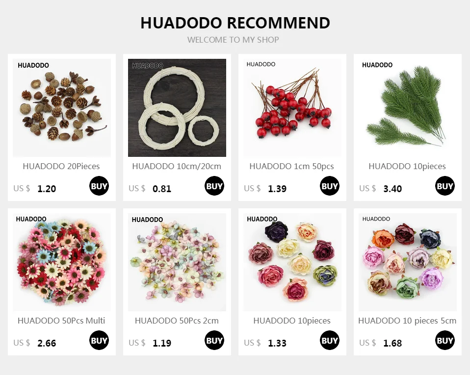 HUADODO, 6 шт., натуральный хлопок, искусственный цветок, сушеные цветы для дома, Рождество, сделай сам, гирлянда, венок, цветы, украшение на стену