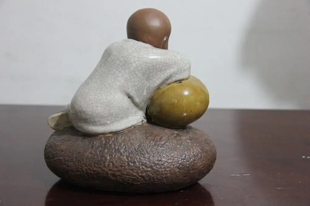 China pottery porcelain Muyu pillow to sleep Buddhist Little monk Buddha Statue | Дом и сад