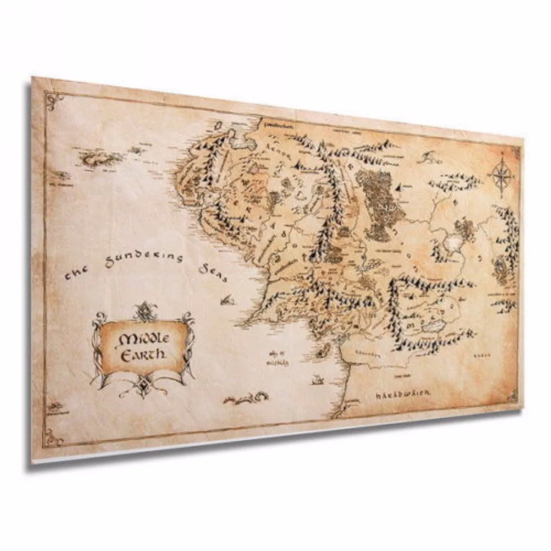 1 шт. шелковая ткань мир средней земли Map110x60cm Плакат Украшение Mayitr домашний офис стикер Декор