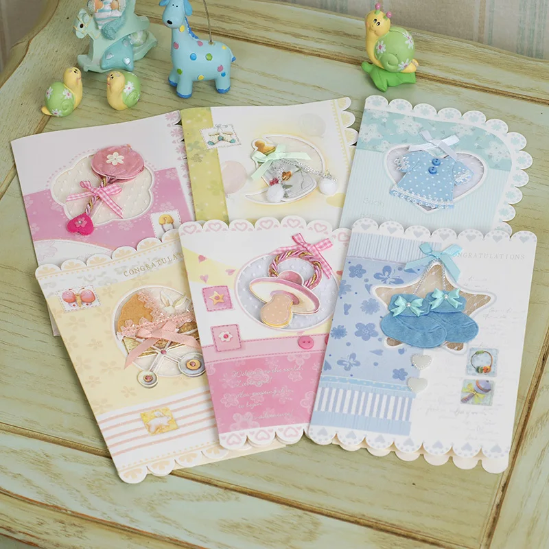 

new baby cards for girls/boys gift greeting cards,best handmade baby cards