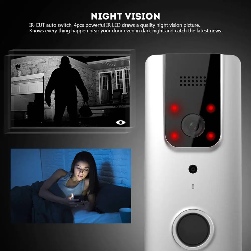 Digoo SB-XYA обновление Беспроводной Full HD bluetooth wifi видео дверной звонок Pro умный дом PIR сенсор перезаряжаемый дверной Звонок камера телефон